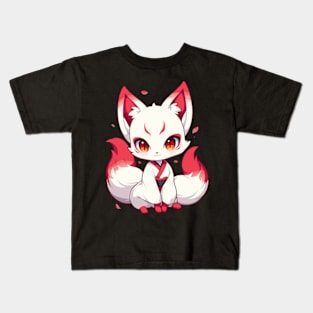 Japanese Kitsune Fox Kids T-Shirt